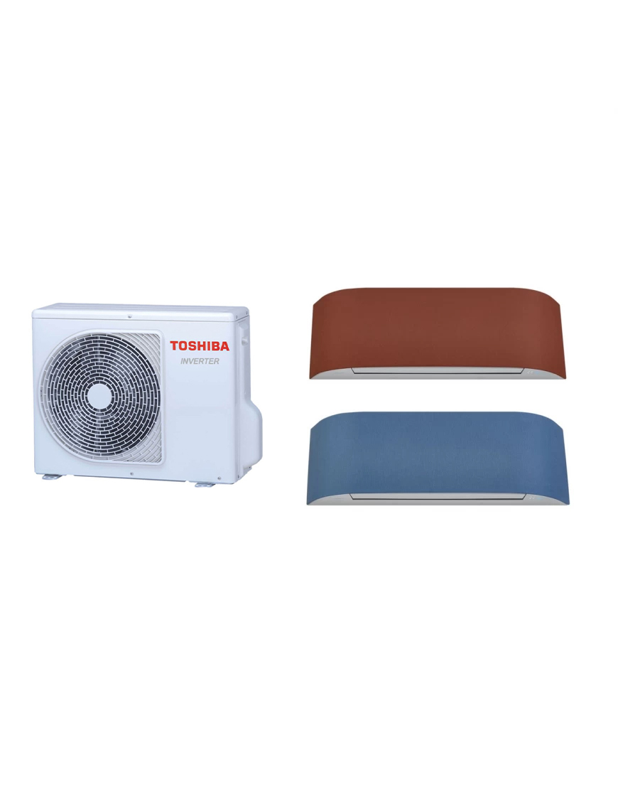 Aparat de aer condiționat multisplit TOSHIBA cu două unitați interne HAORI 9000 BTU fețe colorate-garanție 60 luni, wifi integrat, funcționare pe încălzire până la -20°C